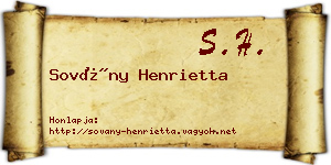 Sovány Henrietta névjegykártya